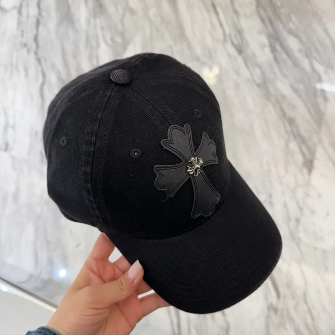 💰60 Chrome Hearts 💓Early spring Korean style fashion retro distressed hole hat wear design versatile baseball cap peaked cap